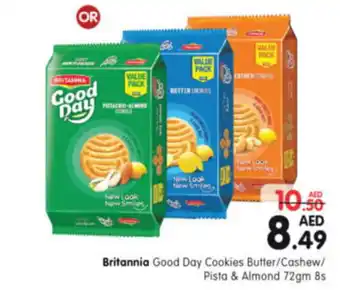 Al Madina Hypermarket Britannia Good Day Cookies Butter Cashew Pista and Almond 72gm 8s offer