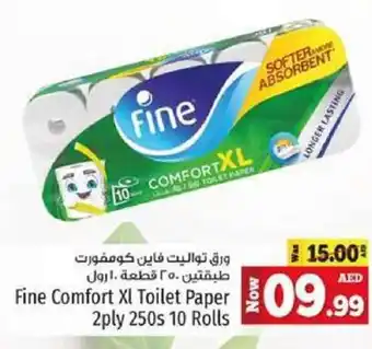 Kenz Hypermarket Fine Comfort XI Toilet Paper 2ply 250s 10 Rolls offer