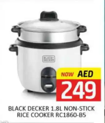 Al Madina Hypermarket BLACK DECKER 1.8L NON-STICK RICE COOKER RC1860-B5 offer