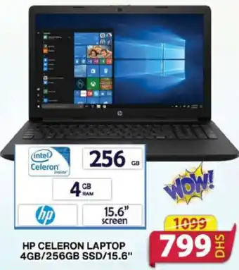 Grand Hyper Market HP CELERON LAPTOP 4GB/256GB SSD/15.6" offer