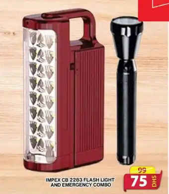 Grand Hyper Market IMPEX CB 2283 FLASH LIGHT AND EMERGENCY COMBO offer