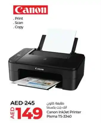 Lulu Hypermarket Canon InkJet Printer Pixma TS 3340 offer