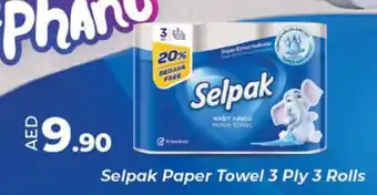 Lulu Hypermarket Selpak Paper Towel 3 Ply 3 Rolls offer