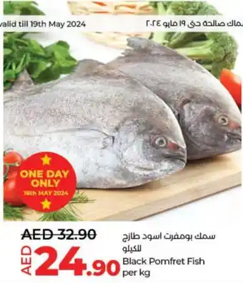 Lulu Hypermarket Black Pomfret Fish per kg offer