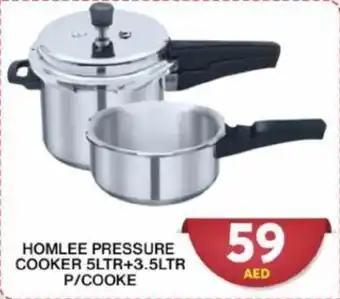 Grand Hyper Market HOMLEE PRESSURE COOKER 5LTR+3.5LTR P/COOKER offer