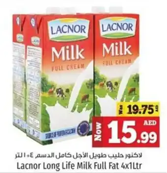 Kenz Hypermarket Lacnor Long Life Milk Full Fat 4x1Ltr offer