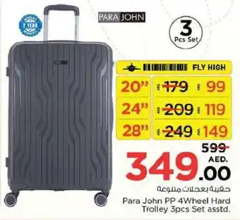 Nesto Para John PP 4Wheel Hard Trolley 3pcs Set asstd. offer