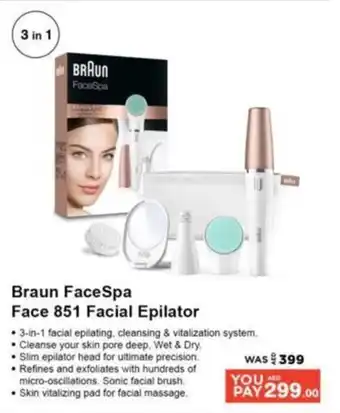 Lulu Hypermarket Braun FaceSpa Face 851 Facial Epilator offer