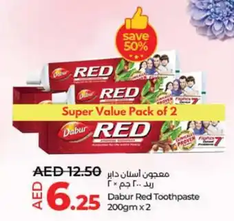 Lulu Hypermarket Dabur Red Toothpaste 200gm x2 offer