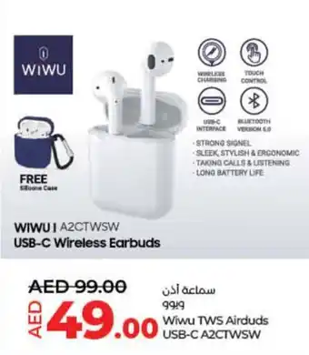 Lulu Hypermarket Wiwu TWS Airduds USB-C A2CTWSW offer
