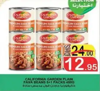 Al Mushrif Co-Operative Society CALIFORNIA GARDEN PLAIN FAVA BEANS 5+1 PACKS 450G offer