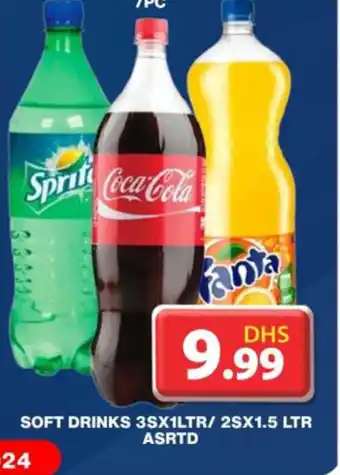 Grand Hyper Market SOFT DRINKS 3SX1LTR 2SX1.5 LTR ASRTD offer