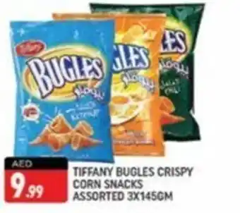 Shaklan TIFFANY BUGLES CRISPY CORN SNACKS ASSORTED 3X145CM offer