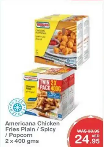 Choithrams Americana Chicken Fries Plain Spicy Popcorn 2 x 400 gms offer