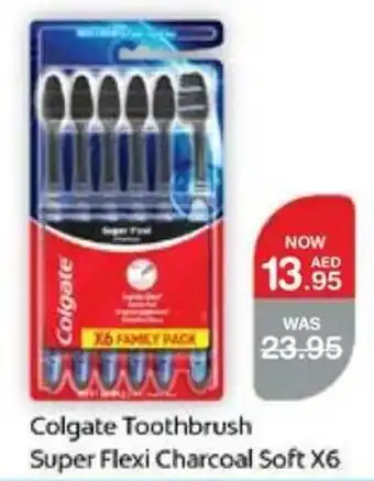 Colgate Toothbrush Super Flexi Charcoal Soft X6