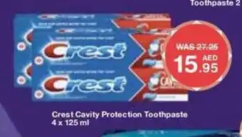 Choithrams Crest Cavity Protection Toothpaste 4 x 125 ml offer