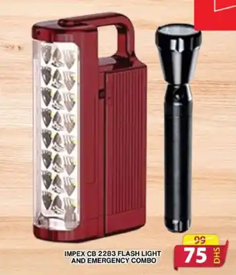 Grand Hyper Market IMPEX CB 2283 FLASH LIGHT AND EMERGENCY COMBO offer