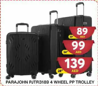 Grand Hyper Market PARAJOHN PJTR3189 4 WHEEL PP TROLLEY 20" offer