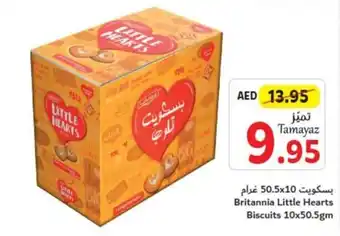 Union Coop Britannia Little Hearts Biscuits 10x50.5gm offer