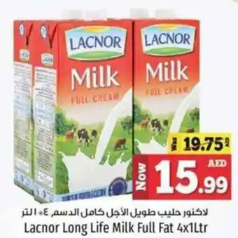 Kenz Hypermarket Lacnor Long Life Milk Full Fat 4 x 1Ltr offer