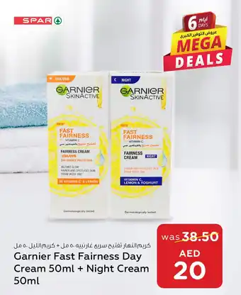 Spar Garnier Fast Fairness Day Cream 50ml + Night Cream 50ml offer