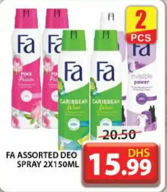 Grand Hyper Market FA ASSORTED DEO SPRAY 2X150ML offer