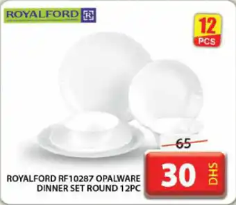 Grand Hyper Market ROYALFORD RF10287 OPALWARE DINNER SET ROUND 12PC offer
