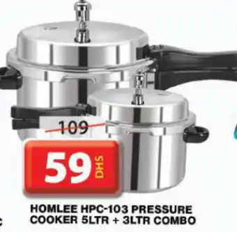 Grand Hyper Market HOMLEE HPC 103 PRESSURE COOKER 5LTR + 3LTR COMBO offer