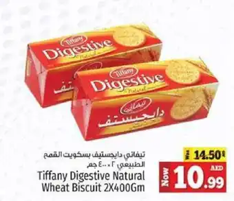 Kenz Hypermarket Tiffany Digestive Natural Wheat Biscuit 2X400Gm offer