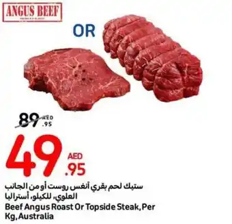 Carrefour Beef Angus Roast Or Topside Steak Per Kg offer