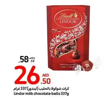 Carrefour Lindor milk chocolate balls 337g offer