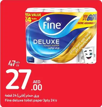 Carrefour Fine deluxe toilet paper 3ply 24s offer