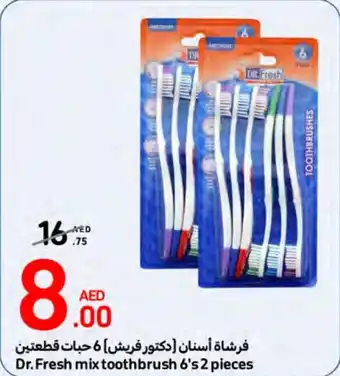 Carrefour Dr. Fresh Mix Toothbrush 6's 2 pieces offer