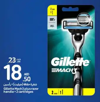 Gillette Mach3 plus razor handle + 2 cartridges