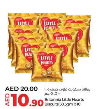 Lulu Hypermarket Britannia Little Hearts Biscuits 50.5gm x 10 offer