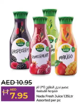 Lulu Hypermarket Nada Fresh Juice 1.35Ltr Assorted per pc offer
