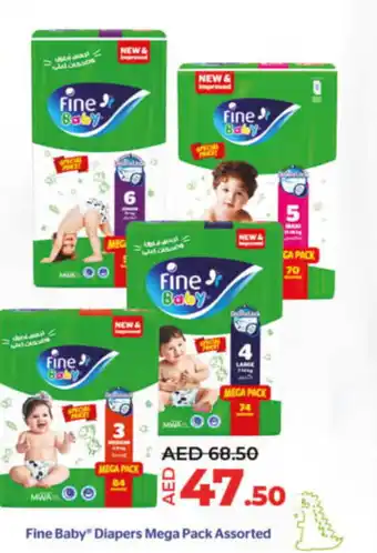 Lulu Hypermarket Fine Baby Diapers Mega Pack Assorted offer