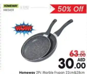 Al Madina Homeway 2Pc Marble Frypan 22cm and 28cm offer