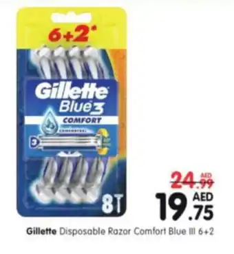 Al Madina Gillette Disposable Razor Comfort Blue III 6+2 offer