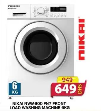 Grand Hyper Market NIKAI NWM600 FN7 FRONT LOAD WASHING MACHINE 6KG offer