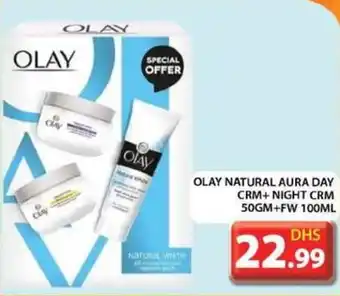 Grand Hyper Market OLAY NATURAL AURA DAY CRM+ NIGHT CRM 50GM+FW 100ML offer