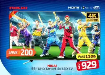 Al Madina Hypermarket ΝΙΚΑΙ 55" UHD Smart 4K LED TV UHD Smart 4K LED TV offer