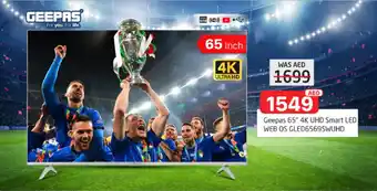 Al Madina Hypermarket Geepas 65 4K UHD Smart LED WEB OS GLED6569SWUHD offer