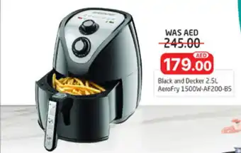 Al Madina Hypermarket Black and Decker 2.5L AeroFry 1500W AF200 B5 offer