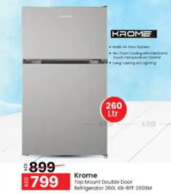 Al Madina Hypermarket Top Mount Double Door Refrigerator 260L KR RFF 260SM offer