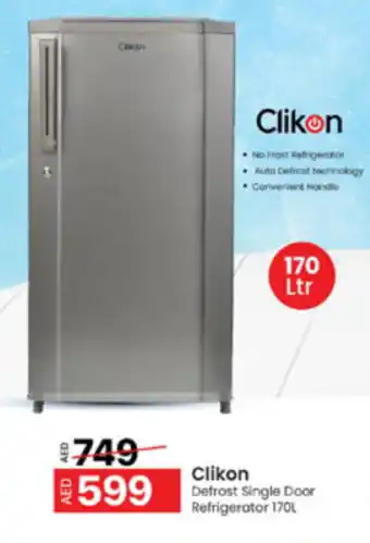 Al Madina Hypermarket Clikon Defrost Single Door Refrigerator 170L offer