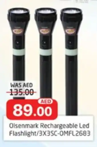 Al Madina Olsenmark Rechargeable Led Flashlight/3X3SC-OMFL2683 offer