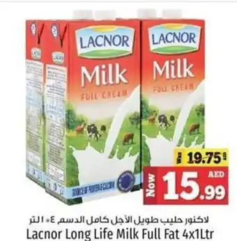 Kenz Hypermarket Lacnor Long Life Milk Full Fat 4x1Ltr offer