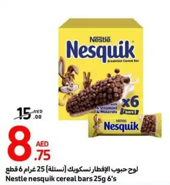Carrefour Nestle nesquik cereal bars 25g 6's offer