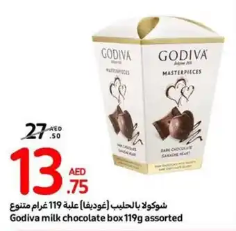 Carrefour Godiva milk chocolate box 119g assorted offer